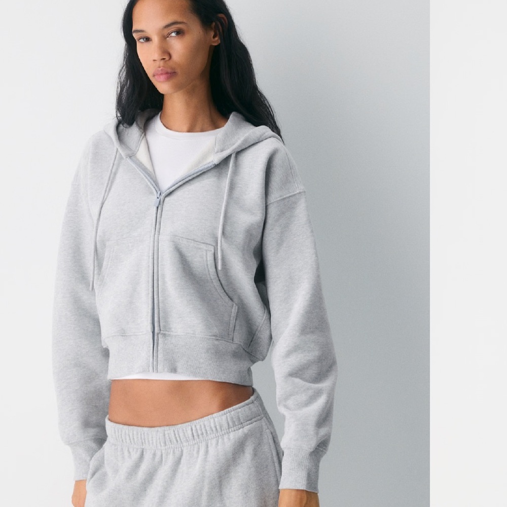 TNA boyfreind Heather Gray Zip-Up Hoodie